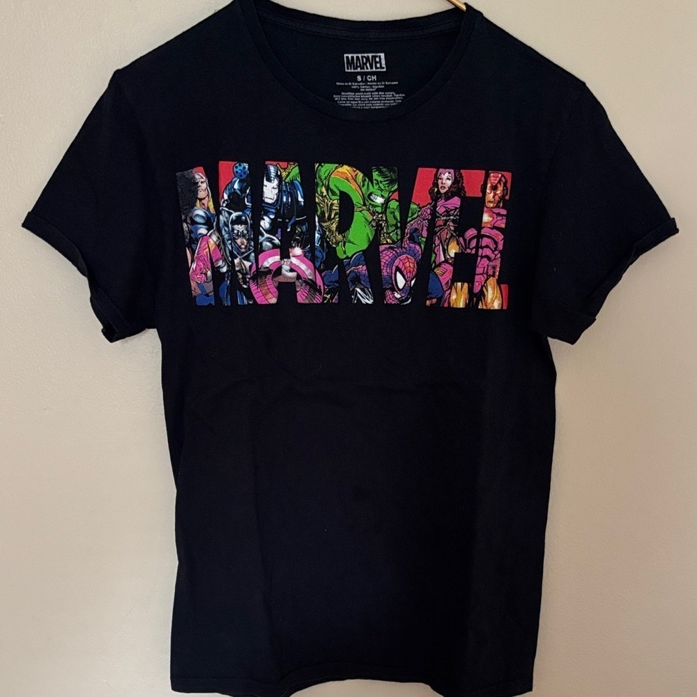 Marvel Black Graphic Long Sleeve Tee